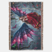 ダークファンタジーの妖精の女王 蝶の羽根 スローブランケット (正面縦)