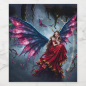 ダークファンタジーの妖精の女王 蝶の羽根 ワインラベル (シングルラベル)