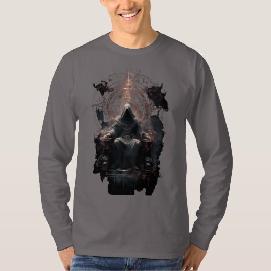 ダークファンタジーの隠者魔法使いオカルト長袖Tシャツ Tシャツ (正面)