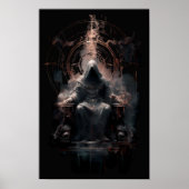 ダークファンタジーウィザード王座オカルト壁アート ポスター (正面)