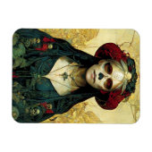 ダークファンタジーゴシックスカル女性 マグネット (横)