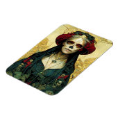 ダークファンタジーゴシックスカル女性 マグネット (左側)