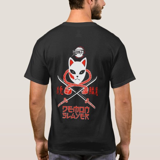 ダークファンタジースタイルの鬼狩人Tシャツ Tシャツ (裏面)
