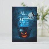 ダークファンタジーハロウィンパーティー招待状 - 編集可能 招待状 (スタンド正面)