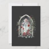 ダークファンタジー城窓ゴシックウェディングQRコード 招待状 (裏面)