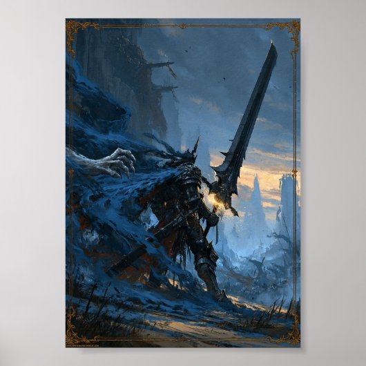 ダークファンタジー 重装騎士と巨大な大剣 ポスター (正面)