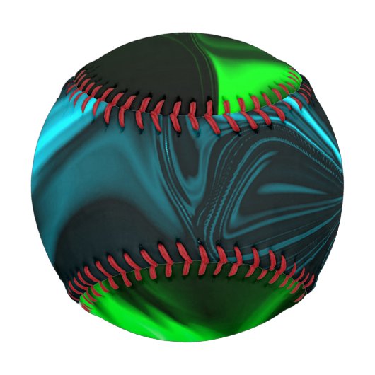ダークファンドでグリーンニッケルめっきされた曲線と折り目。 野球ボール (裏面)