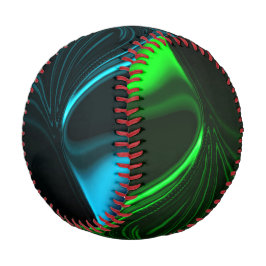 ダークファンドでグリーンニッケルめっきされた曲線と折り目。 野球ボール