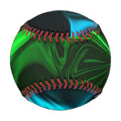 ダークファンドでグリーンニッケルめっきされた曲線と折り目。 野球ボール (正面)