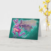 ダークフェアの折りたたみ式グリーティングカード カード (黄色い花)