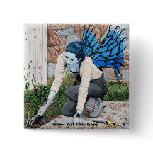 ダークフェアリーガーデンガーデナーアートボタン