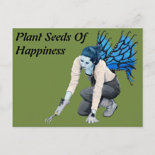 ダークフェアリーガーデンガーデナーファンタジーアートハガキ ポストカード (正面)