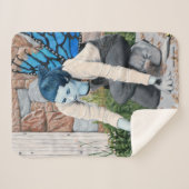 ダークフェアリーガーデンガーデナーファンタジーアートブランケット シェルパブランケット (正面(横))