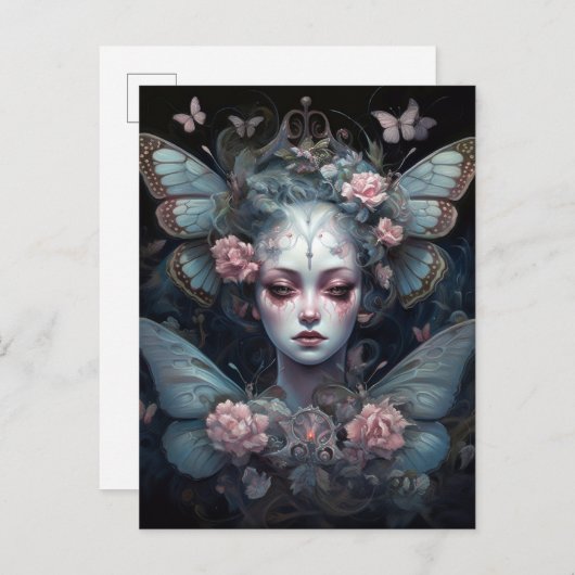 ダークフェアリーガールゴシックファンタジーアート ポストカード (正面/裏面)