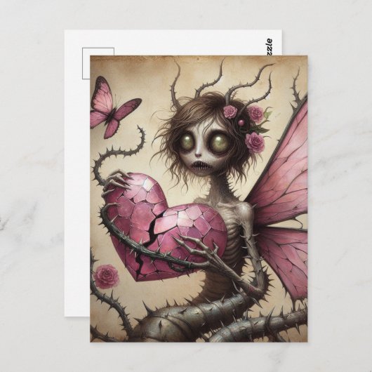 ダークフェアリーピンクハート ポストカード (正面/裏面)