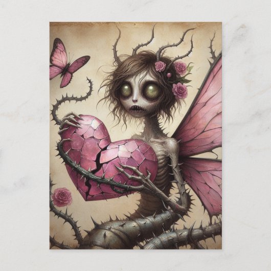 ダークフェアリーピンクハート ポストカード (正面)