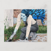 ダークフェアリー庭師ガーデニングファンタジーアートハガキ ポストカード (正面)