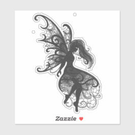 ダークフェアリー流れるヘアノートパソコン切り出しビニル シール