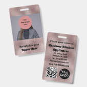 ダークフェイクピンクのメタリックIDバッジ バッジ (正面&裏面)