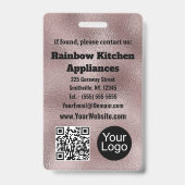 ダークフェイクピンクのメタリックIDバッジ バッジ (裏面)