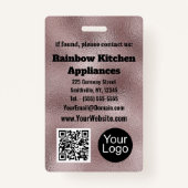 ダークフェイクピンクのメタリックIDバッジ バッジ (裏面)