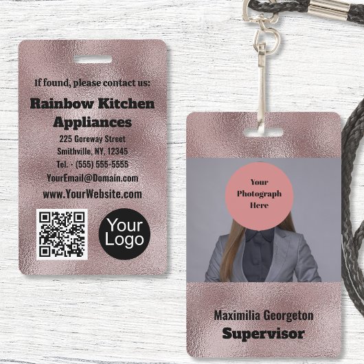 ダークフェイクピンクのメタリックIDバッジ バッジ