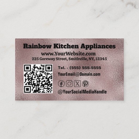 ダークフェイクピンク金属 名刺 (裏面)