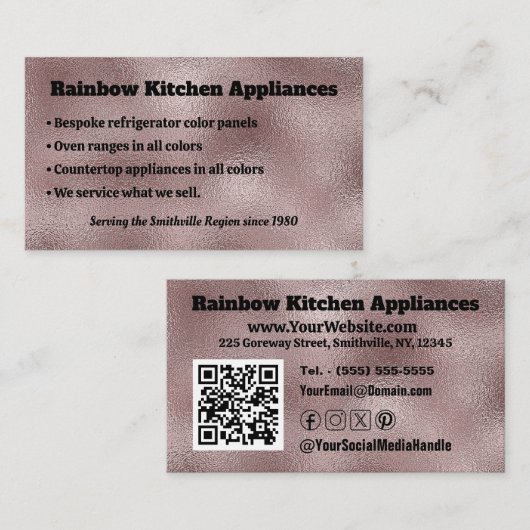 ダークフェイクピンク金属 名刺 (正面/裏面)