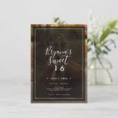 ダークフォトティントオーバーレイ金ゴールドモダンスイート16 招待状 (スタンド正面)