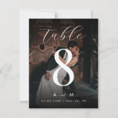 ダークフォト 4.25 x 5.5 ウェディングテーブルナンバー サンキューカード (裏面)