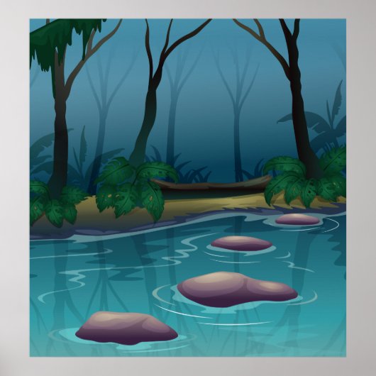 ダークフォレストの木とストリームのポスター ポスター (正面)