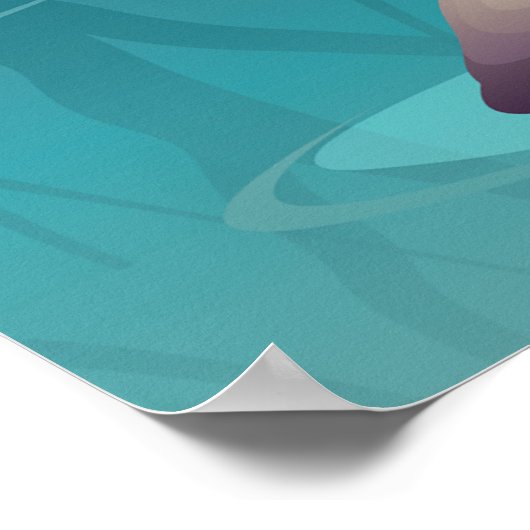 ダークフォレストの木とストリームのポスター ポスター (角)