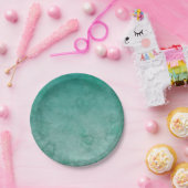 ダークフォレストの緑の水の色テクスチャ ペーパープレート (パーティー)