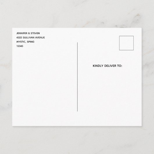 ダークフォレストの美しいグレーウルフ誕生日 案内ポストカード (裏面)