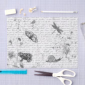 ダークフォレストカエル野生の花のデコパージュ 薄葉紙 (クラフト)