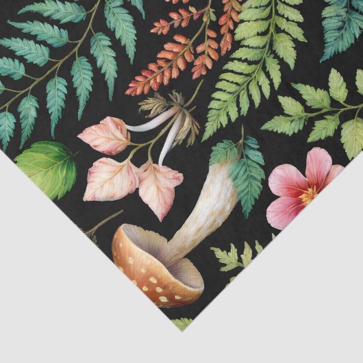 ダークフォレストキノコの木地模様 薄葉紙 (詳細)