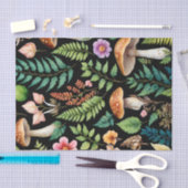 ダークフォレストキノコの木地模様 薄葉紙 (クラフト)