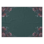 ダークフォレストグリーンエレガントなウェディングマルーンマウヴ テーブルクロス (正面(横))