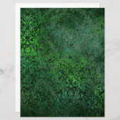 ダークフォレストグリーンダマスクフローラスクラップブック紙 (正面/裏面)