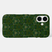 ダークフォレストグリーンマンダラSci-fi幾何学模様 Case-Mate iPhoneケース (裏面 (横))