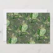 ダークフォレストグリーン熱帯テーマ任意の年齢誕生日 招待状 (裏面)