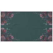 ダークフォレストグリーン エレガント ウェディング マロン モーヴ テーブルクロス (正面(横))