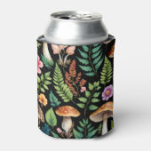 ダークフォレストマッシュルームウッドランドアート 缶クーラー (缶正面)