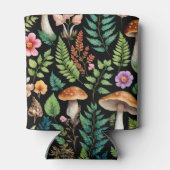 ダークフォレストマッシュルームウッドランドアート 缶クーラー (裏面)