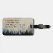 ダークフォレストモノグラム |ニュートラパーソナライズされたル ラゲッジタグ (裏面横)