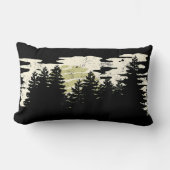 ダークフォレスト自然冬ヴィンテージ ランバークッション (正面)