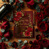 ダークフォーマルバエレガントルガンディ&金ゴールドバラ結婚ズ 招待状