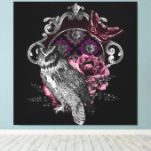 ダークフクロウ蝶と花 – ゴシック キャンバスプリント (インサイチュ (ウッドフロア))