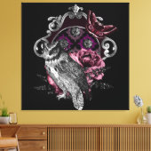 ダークフクロウ蝶と花 – ゴシック キャンバスプリント (インサイチュ (リビング))