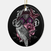 ダークフクロウ蝶と花 – ゴシック セラミックオーナメント (左)
